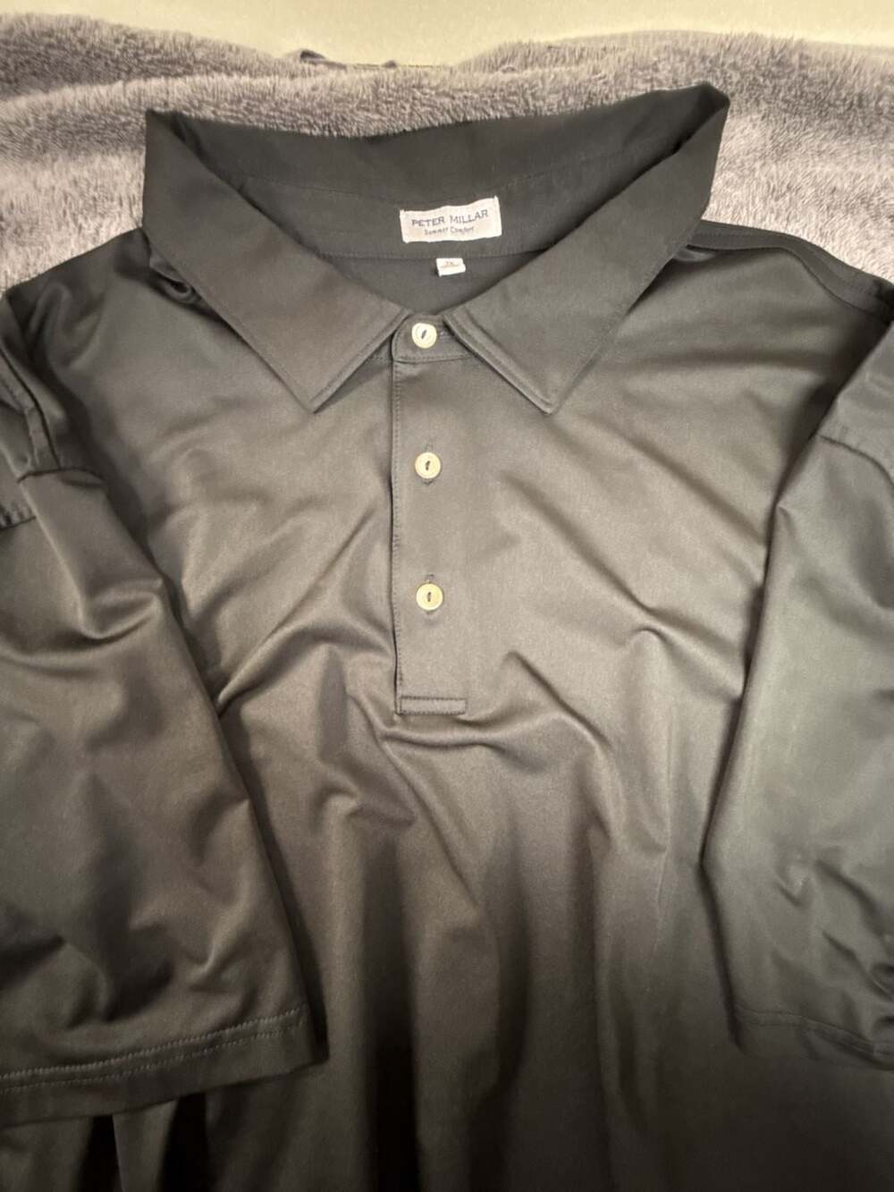 Peter Millar Summer Comfort Solid Black Golf Polo Shirt Men's Size 3XL